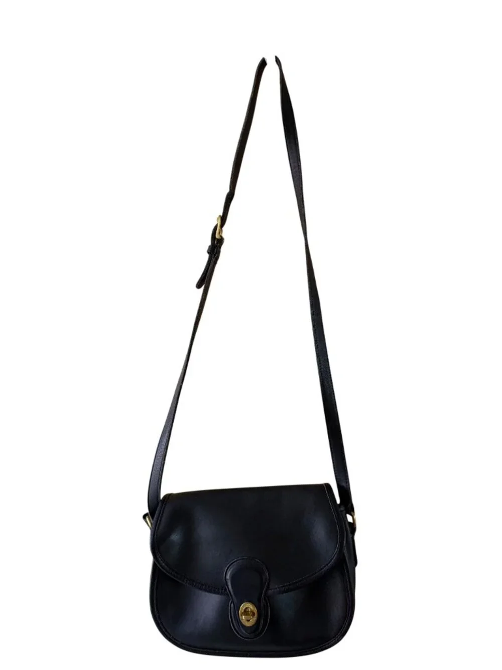 Coach Womens Prairie Bag Black Glove-tanned Leather Turnlock Closure 9954 Vintag - Picture 2 of 16